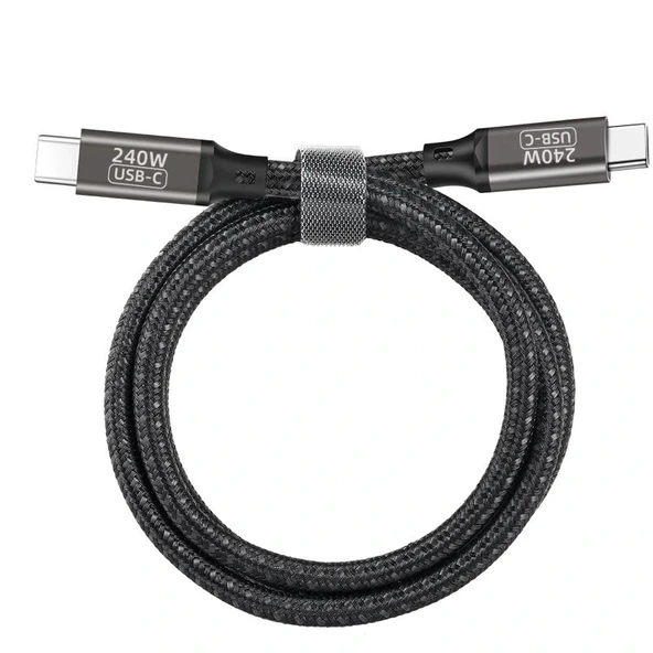 QG02 Type-C to Type-C PD3.1 Data Kablosu 240W 480Mbps 1.5 Metre - Resim 2