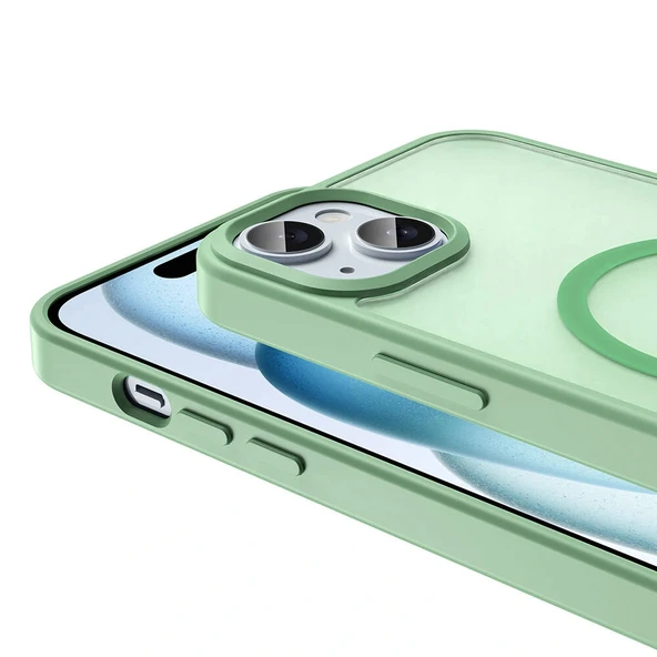 iPhone 14 Plus Kılıf M-safe Şarj Özellikli Mat Arka Yüzey Sio Kapak - Resim 5