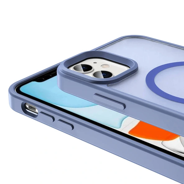 iPhone 11 Kılıf M-safe Şarj Özellikli Mat Arka Yüzey Sio Kapak - Resim 3