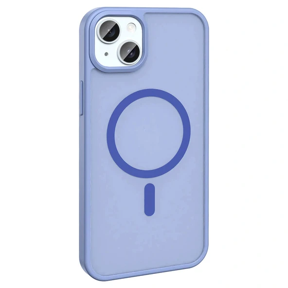 iPhone 14 Plus Kılıf M-safe Şarj Özellikli Mat Arka Yüzey Sio Kapak - Resim 11