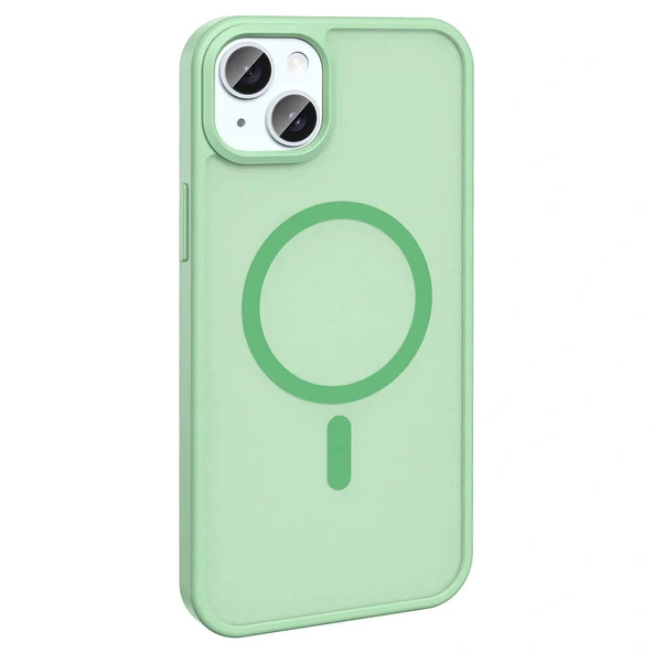 iPhone 15 Plus Kılıf M-safe Şarj Özellikli Mat Arka Yüzey Sio Kapak - Resim 10