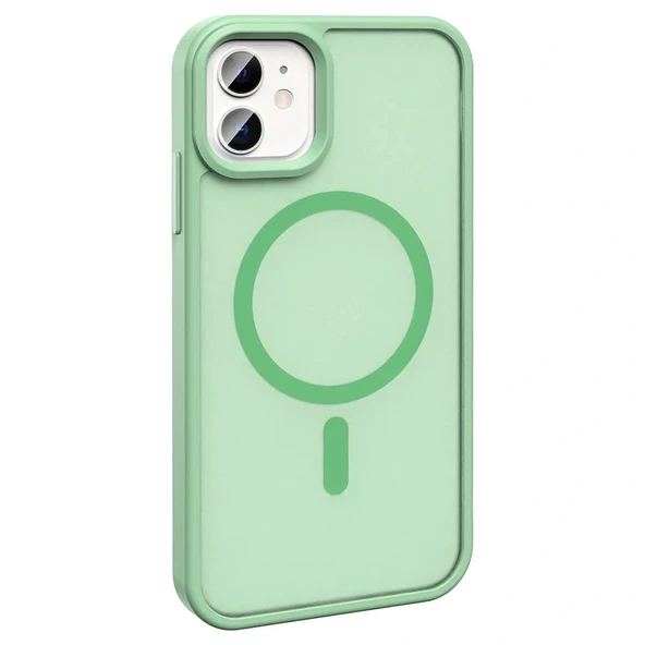 iPhone 11 Kılıf M-safe Şarj Özellikli Mat Arka Yüzey Sio Kapak - Resim 5