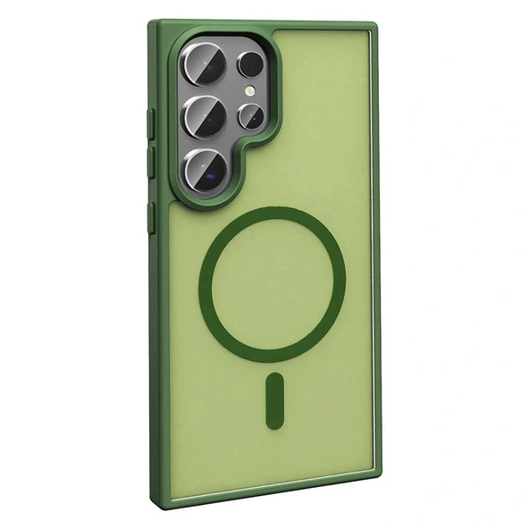 Samsung S23 Ultra Kılıf M-safe Şarj Özellikli Mat Arka Yüzey Sio Kapak - Resim 11