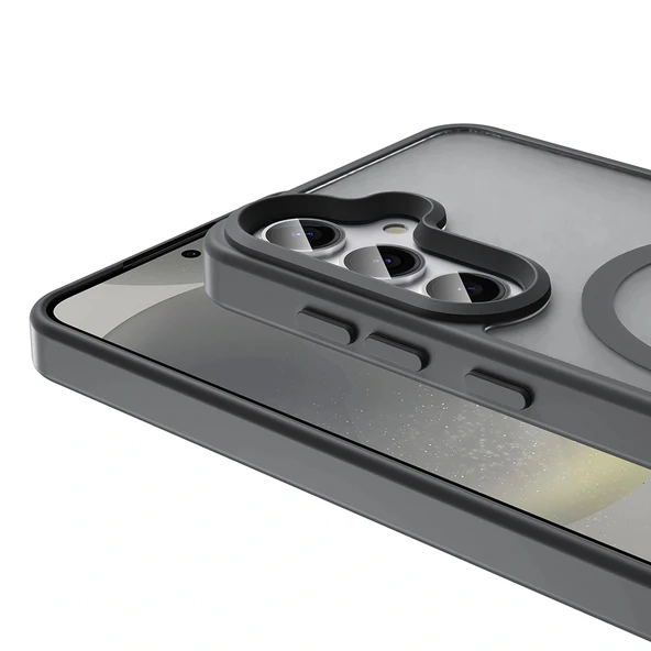 Samsung S24 FE Kılıf M-safe Şarj Özellikli Mat Arka Yüzey Sio Kapak - Resim 4