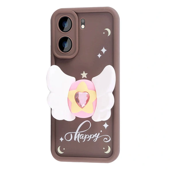 Xiaomi Redmi 13C Kılıf Kamera Korumalı Figür Tasarımlı Kapya Kapak - Resim 4