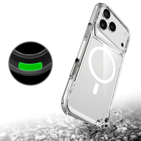 iPhone 17 Pro Kılıf M-safe Şarj Özellikli T-Max M-safe Kapak - Resim 7