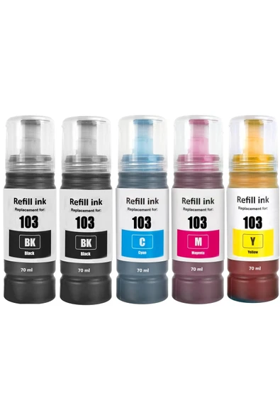 103 Mürekkep Muadil L3110/l3111/l3150/l3151/l4150/l6190 yazıcı uyumlu Epson 103 4 Renk Set +1 siyah