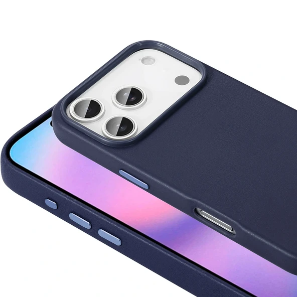 iPhone 17 Pro Max Kılıf M-safe Şarj Özellikli PU Deri Görünümlü Kupra Kapak - Resim 10