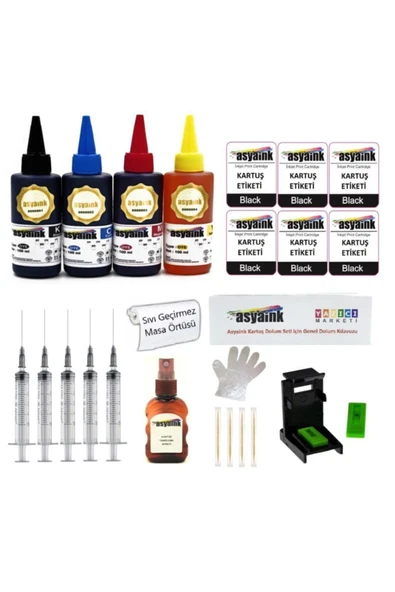 Hp Deskjet 2050 (J510A) Yazıcı Uyumlu Kartuş Dolum Seti ürün görseli 1