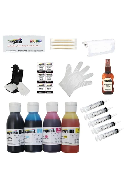 Hp 302 / 302 Xl Uyumlu 4x100ml Muadil Kartuş Dolum Seti ürün görseli