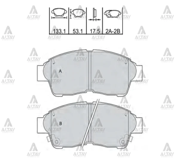 FREN BALATA COROLLA  92-02 ENJ. / CORONA 92-95 / CARINA 96-97 / RAV-4 96-00 ÖN TEL DELİKLİ 04465 05010 ürün görseli