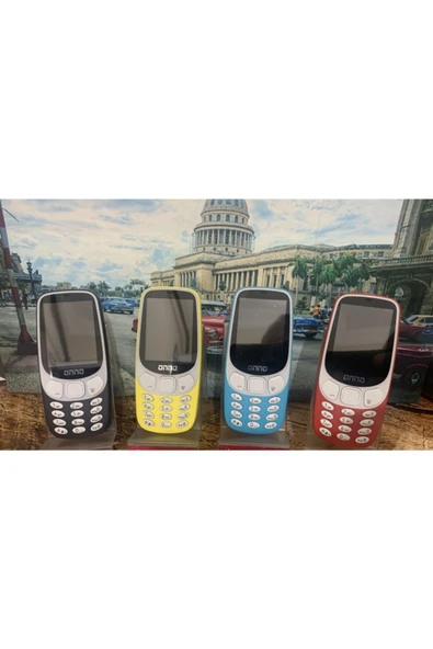 ONNO Fresh Kameralı Tuşlu Yeni Model(NOKİA 1208 - 6310-1203-820 MODELİ)sadece Sarı Renk - 2