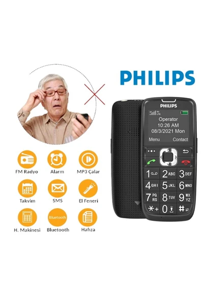 Philips Tuşlu Cep Telefonu Askerler Ve Yaşlılar Için Uygun - 4