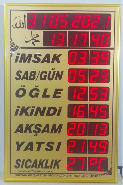 Dijital Vakitmatik Imsakiye Cami Tipi Namaz Saati - 2