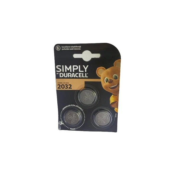 Duracell 2032 Düğme Pil 3'lü