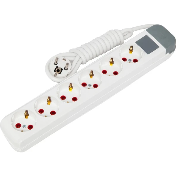 As Grup Grup Priz Altılı Topraklı 2mt ASGRUP-AU62