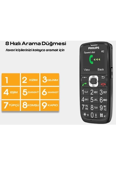 Philips Tuşlu Cep Telefonu Askerler Ve Yaşlılar Için Uygun - 3