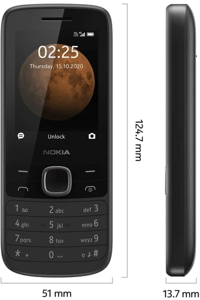 Nokia XL 225 Kamerali (NOKİA 515-NOKİA 301 -NOKİA 503 ASHA-NOKIA 7230- (X-2) (RENK SİYAH) Tuşlu Cep Telefonu - 2