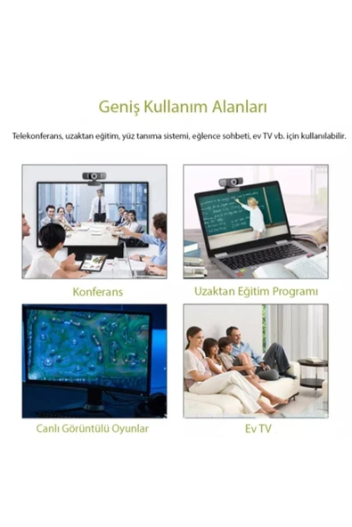 İntec Mikrofonlu Web Camera Full Hd 1080p 32fps Bilgisayar Webcam - Resim 5