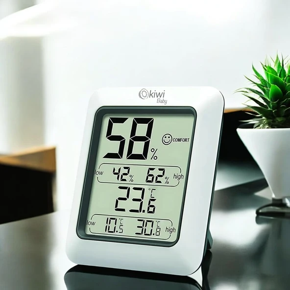 Kiwi KBABY-90 Sıcaklık ve Nem Ölçer - Beyaz