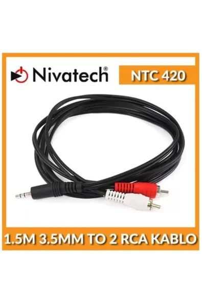 NIVATECH Ntc-420 1.5 Metre 3.5mm Stereo To 2rca Kablo - 2