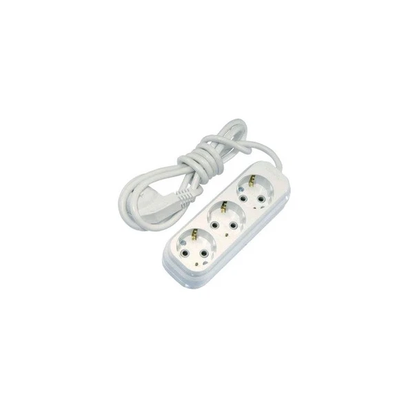 3'Lü Ara Kablo Topraklı Grup Priz (3 Metre)