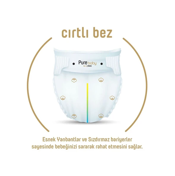 Pure Baby Organic Bebek Bezi 4 Numara Maxi 48 Adet - 3