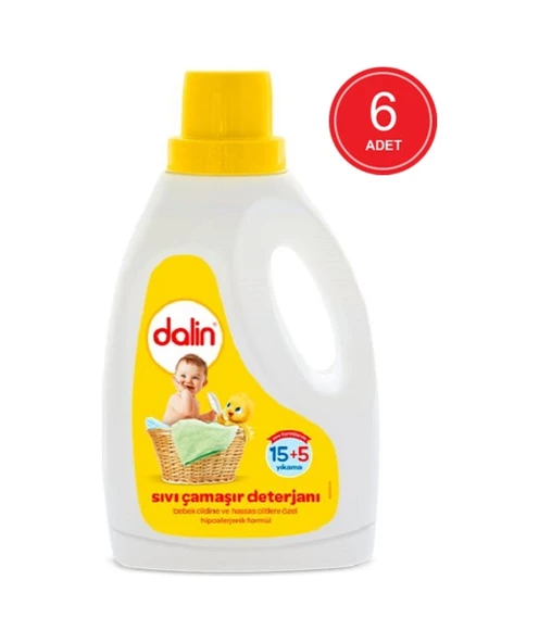 Dalin Hipoalerjenik Sıvı Çamaşır Deterjanı 20 Yıkama 6 x 1500 ML ürün görseli