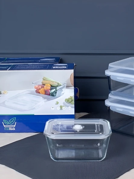 Freshlock Dikdörtgen Jumbo Cam Saklama Kabı 2500 ml - 016 ürün görseli