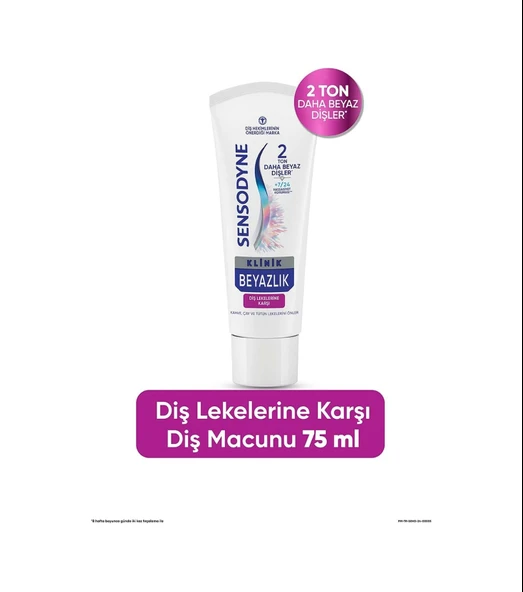 Sensodyne Klinik Beyazlık Diş Lekelerine Karşı Diş Macunu 75 ML ürün görseli