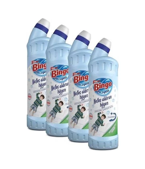 Bingo Oksijen Derinlemesine Hijyen Klorsuz Çamaşır Suyu 4 x 750 ML ürün görseli