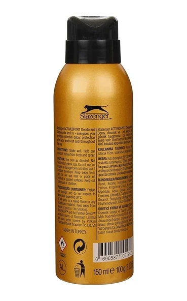 Slazenger Active Sport Gold Erkek Deodorant 150 ML - Resim 2