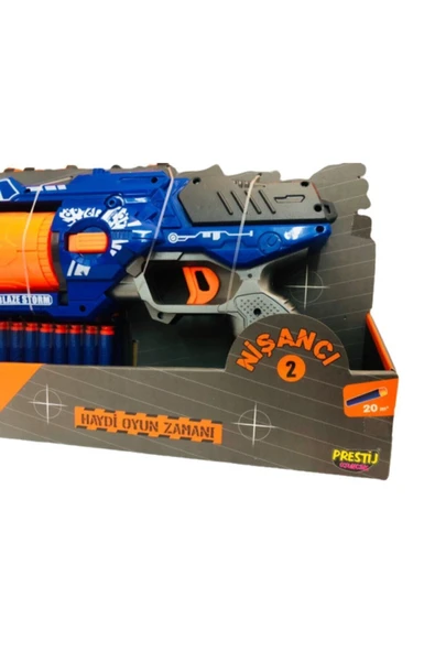 Prestij Oyuncak Sünger Mermi Atan Nerf Nişancı 2 Oyuncak Tabanca 20 Mermi Nerf - 6