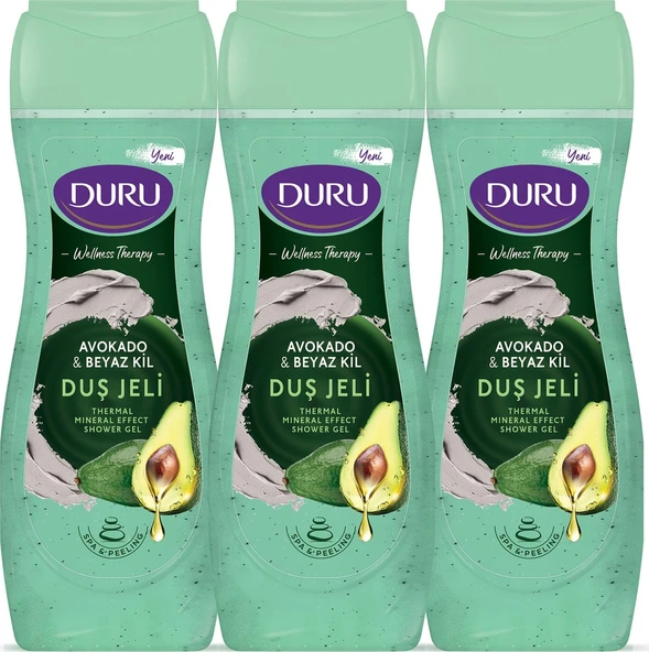 Duru Wellness Therapy Avokado & Beyaz Kil Duş Jeli 3 x 450 ML ürün görseli 1