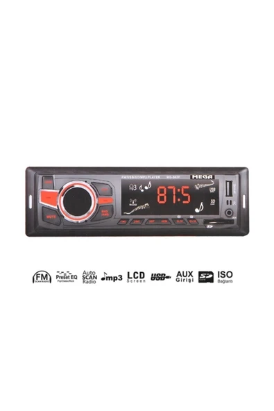 Audio System Mega Oto Teyp Usb/sd/uk/esp/fm/bt 4x45w Iso Soketli Bluetooth Lu