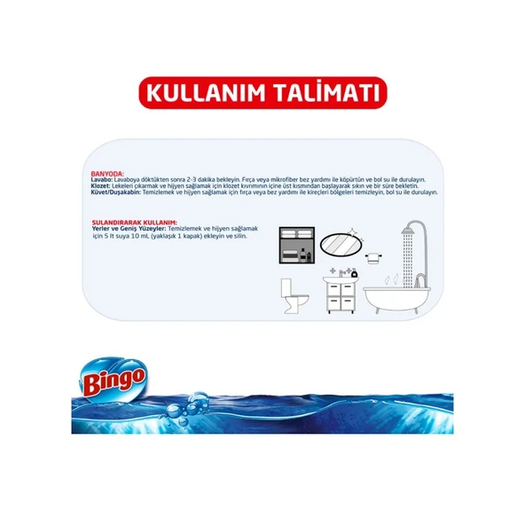 Bingo Oksijen Limon Kokulu Çamaşır Suyu 4 x 3240 ML - Resim 6