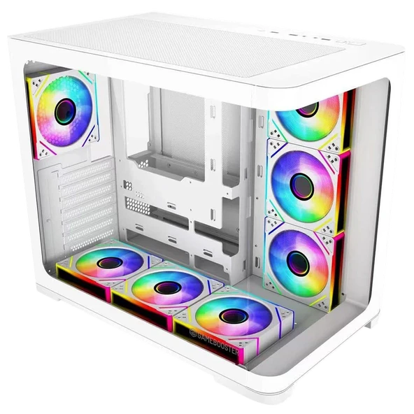 GAMEBOOSTER  GB-G2852W-850W 80+ BRONZE Curved Cam Type-C3.1 7*12cm ARGB Fan Seaview Gaming Beyaz Kasa - Resim 3