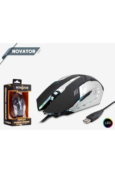 HADRON Novator N101/50 Oyun Mouse Ledli Game Mouse 800/1200/1600/3200 Ayarlanabilir Dpı