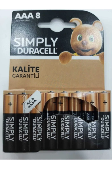 Duracell Sımply Aaa8 8'li Ince Kalem Pil