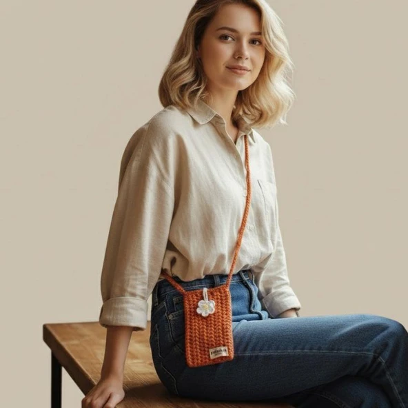 Pofuduk Hanmade Telefon Çantası PPB4 Turuncu ürün görseli