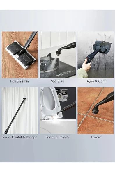 pirantech CB-107C Çok Fonksiyonlu Buharlı Temizlik Makinası - Buharlı Temizleyici - Resim 5