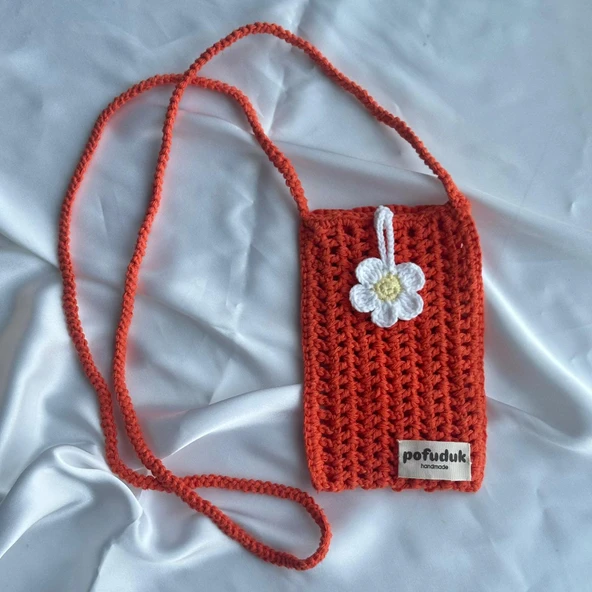 Pofuduk Hanmade Telefon Çantası PPB4 Turuncu - Resim 4