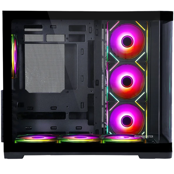 GameBooster GB-G2852B-750w 80+ Bronze Curved Cam Type-C3.1 7*ARGB Fan Seaview Gaming Siyah Kasa - Resim 4