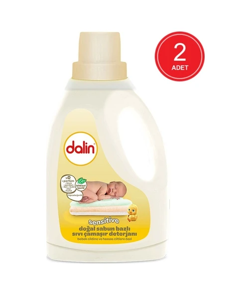 Dalin Sensitive Doğal Sabun Parfümsüz Hipoalerjenik Sıvı Çamaşır Deterjanı 20 Yıkama 2 x 1500 ML ürün görseli