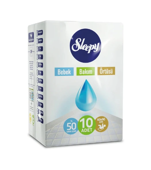 Sleepy Bebek Bakım Örtüsü 60 x 90 CM 10 Adet Beyaz - 2
