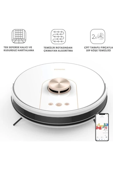 HOMEND Alex Laser Pro 1285h Haritalamalı Akıllı Robot Süpürge Beyaz Gold ürün görseli