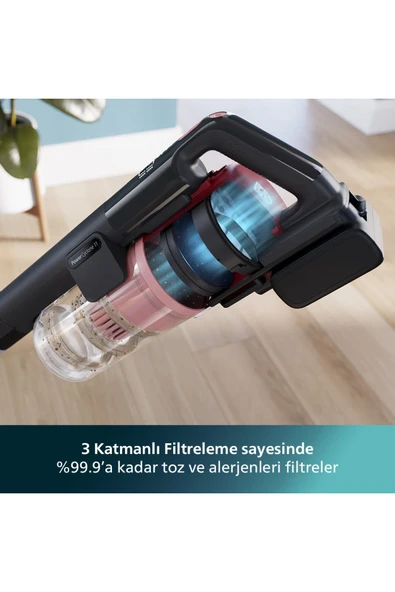 Philips 6000 Serisi Kablosuz Dikey Süpürge, PowerCyclone 11, 64 Dakika Kullanım Süresi, XC6552/01 - Resim 6