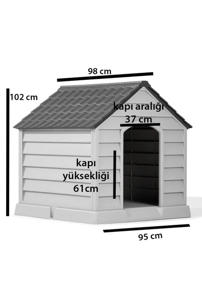 XXL Büyük Boy Plastik Köpek Klübesi Büyük Irk - Resim 4