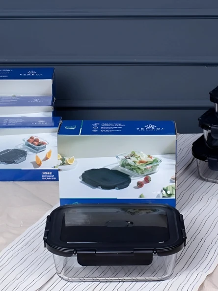 Freshlock Siyah Cam Dikdörtgen Saklama Kabı 1000 ml - 108 ürün görseli