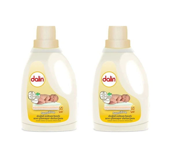 Dalin Sensitive Doğal Sabun Parfümsüz Hipoalerjenik Sıvı Çamaşır Deterjanı 20 Yıkama 2 x 1500 ML - Resim 2